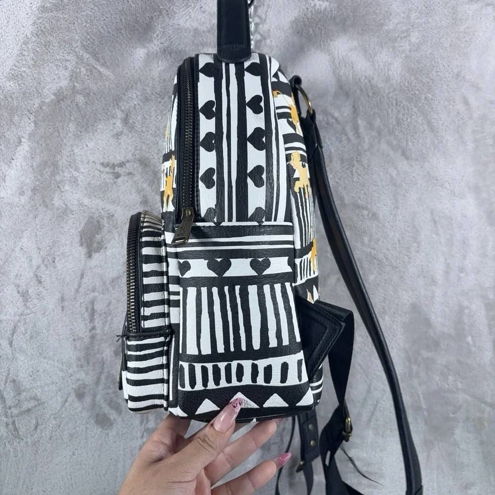 Loungefly Disney Lion King Simba Nala Heart Mini Backpack Bag AOP Striped